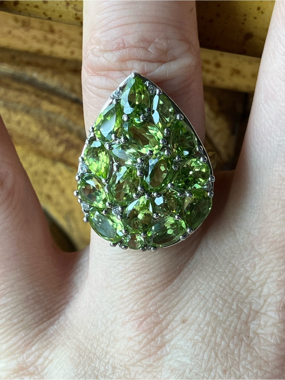 Natural Peridot Sterling Silver Ring Size 5.5
